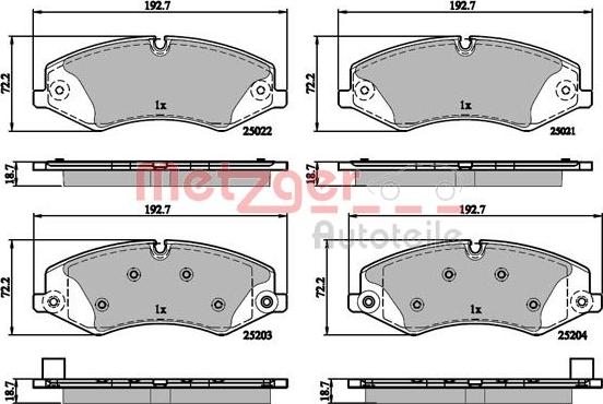 Metzger 1170879 - Kit de plaquettes de frein, frein à disque cwaw.fr