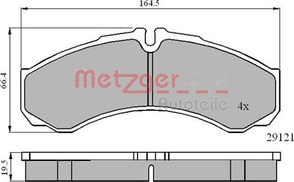 Metzger 1170874 - Kit de plaquettes de frein, frein à disque cwaw.fr