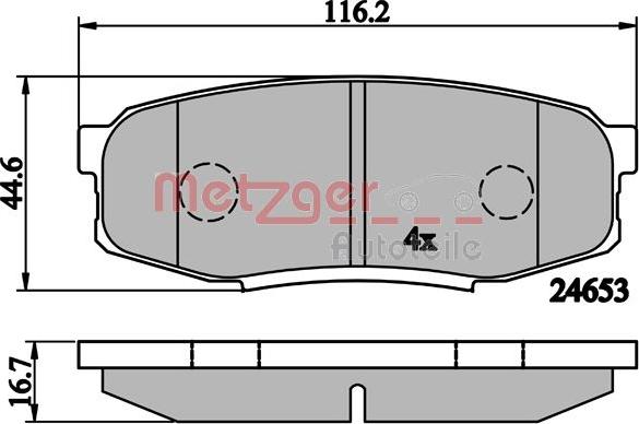 Metzger 1170875 - Kit de plaquettes de frein, frein à disque cwaw.fr