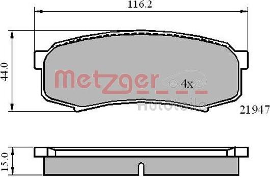 Metzger 1170871 - Kit de plaquettes de frein, frein à disque cwaw.fr