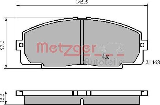 Metzger 1170872 - Kit de plaquettes de frein, frein à disque cwaw.fr