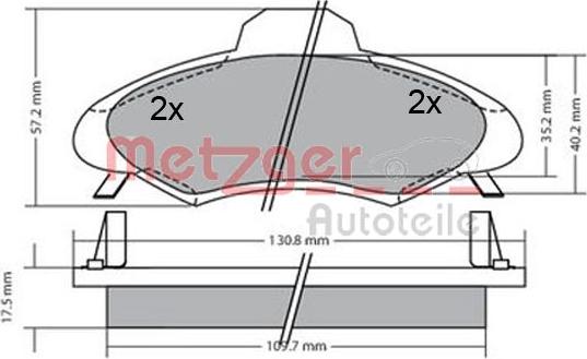 Metzger 1170395 - Kit de plaquettes de frein, frein à disque cwaw.fr