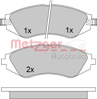 Metzger 1170391 - Kit de plaquettes de frein, frein à disque cwaw.fr