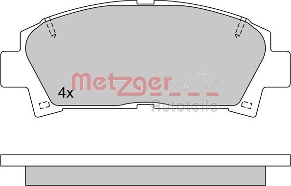 Metzger 1170398 - Kit de plaquettes de frein, frein à disque cwaw.fr