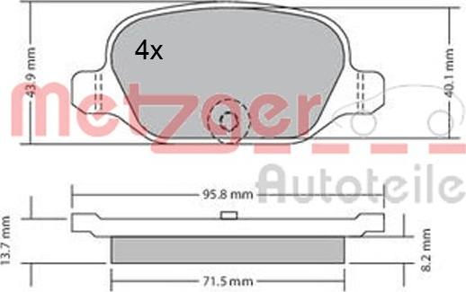 Metzger 1170392 - Kit de plaquettes de frein, frein à disque cwaw.fr