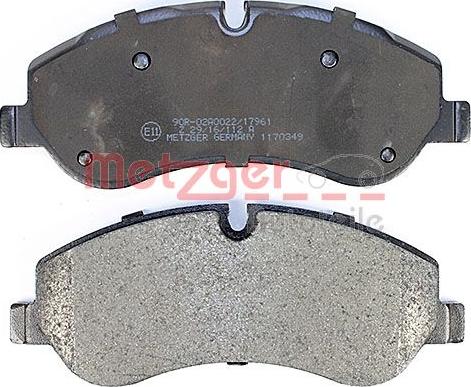 Metzger 1170349 - Kit de plaquettes de frein, frein à disque cwaw.fr