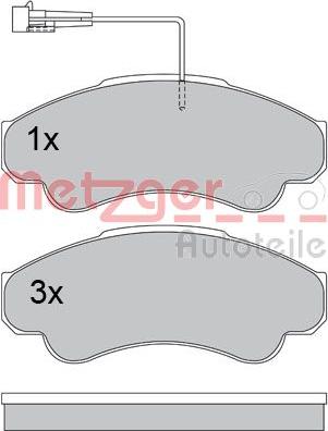 Metzger 1170344 - Kit de plaquettes de frein, frein à disque cwaw.fr