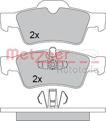 Metzger 1170345 - Kit de plaquettes de frein, frein à disque cwaw.fr