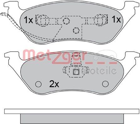 Metzger 1170355 - Kit de plaquettes de frein, frein à disque cwaw.fr