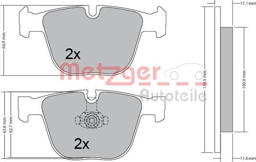 Metzger 1170356 - Kit de plaquettes de frein, frein à disque cwaw.fr