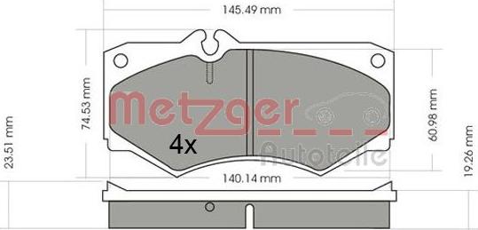 Metzger 1170351 - Kit de plaquettes de frein, frein à disque cwaw.fr