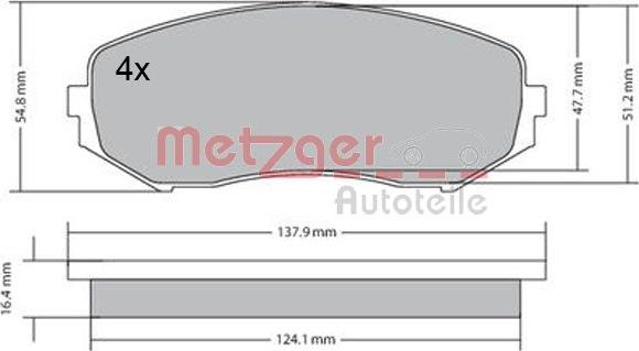 Metzger 1170357 - Kit de plaquettes de frein, frein à disque cwaw.fr