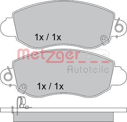 Metzger 1170365 - Kit de plaquettes de frein, frein à disque cwaw.fr