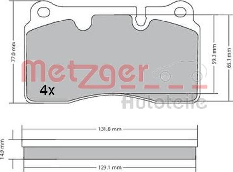 Metzger 1170366 - Kit de plaquettes de frein, frein à disque cwaw.fr