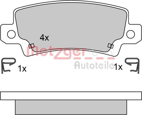 Metzger 1170304 - Kit de plaquettes de frein, frein à disque cwaw.fr