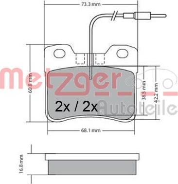 Metzger 1170302 - Kit de plaquettes de frein, frein à disque cwaw.fr