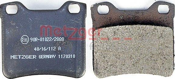 Metzger 1170310 - Kit de plaquettes de frein, frein à disque cwaw.fr