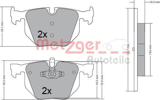 Metzger 1170318 - Kit de plaquettes de frein, frein à disque cwaw.fr