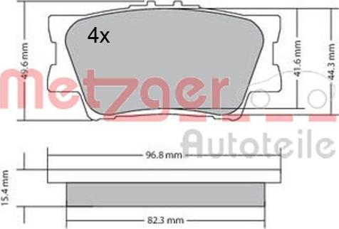 Metzger 1170313 - Kit de plaquettes de frein, frein à disque cwaw.fr