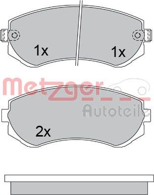 Metzger 1170317 - Kit de plaquettes de frein, frein à disque cwaw.fr