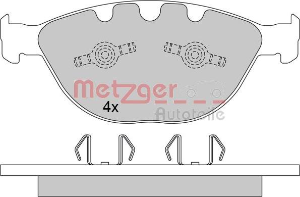 Metzger 1170380 - Kit de plaquettes de frein, frein à disque cwaw.fr