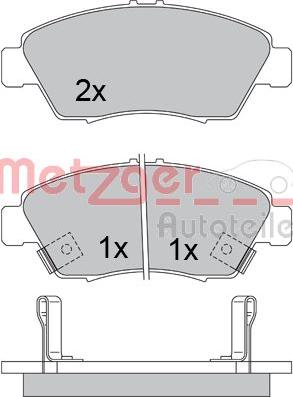 Metzger 1170388 - Kit de plaquettes de frein, frein à disque cwaw.fr