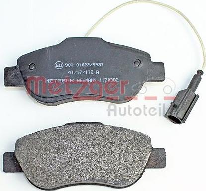 Metzger 1170382 - Kit de plaquettes de frein, frein à disque cwaw.fr