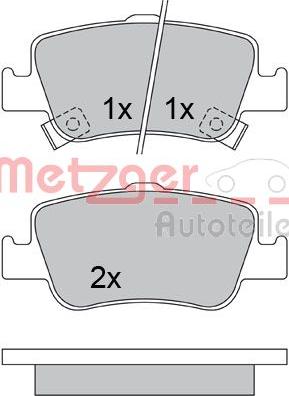 Metzger 1170334 - Kit de plaquettes de frein, frein à disque cwaw.fr