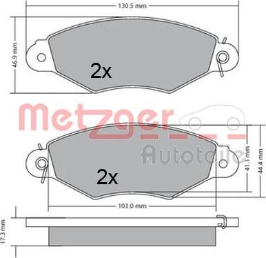 Metzger 1170330 - Kit de plaquettes de frein, frein à disque cwaw.fr