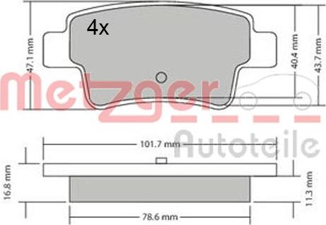 Metzger 1170333 - Kit de plaquettes de frein, frein à disque cwaw.fr