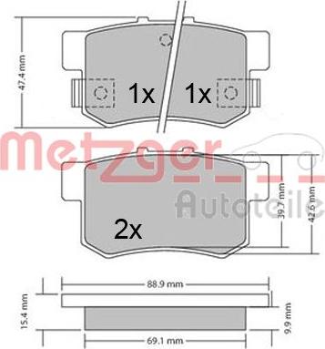 Metzger 1170337 - Kit de plaquettes de frein, frein à disque cwaw.fr