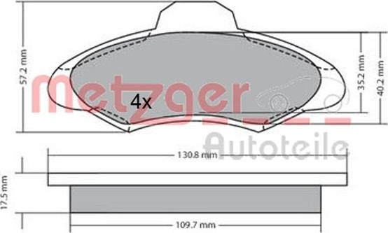 Metzger 1170329 - Kit de plaquettes de frein, frein à disque cwaw.fr