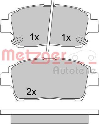 Metzger 1170322 - Kit de plaquettes de frein, frein à disque cwaw.fr