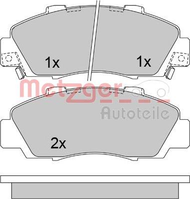 Metzger 1170373 - Kit de plaquettes de frein, frein à disque cwaw.fr