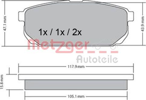 Metzger 1170298 - Kit de plaquettes de frein, frein à disque cwaw.fr