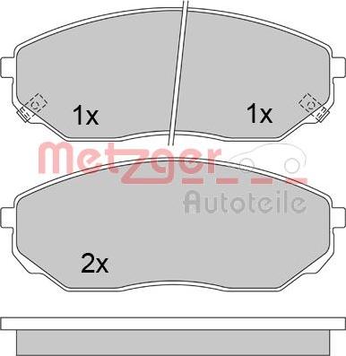 Metzger 1170297 - Kit de plaquettes de frein, frein à disque cwaw.fr