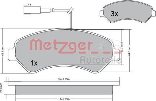 Metzger 1170248 - Kit de plaquettes de frein, frein à disque cwaw.fr