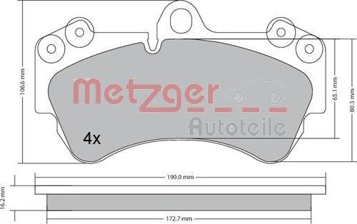 Metzger 1170242 - Kit de plaquettes de frein, frein à disque cwaw.fr