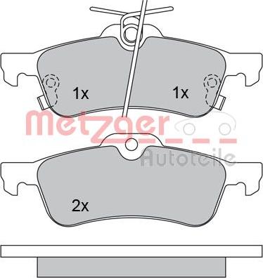 Metzger 1170247 - Kit de plaquettes de frein, frein à disque cwaw.fr