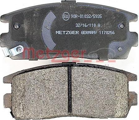 Metzger 1170256 - Kit de plaquettes de frein, frein à disque cwaw.fr