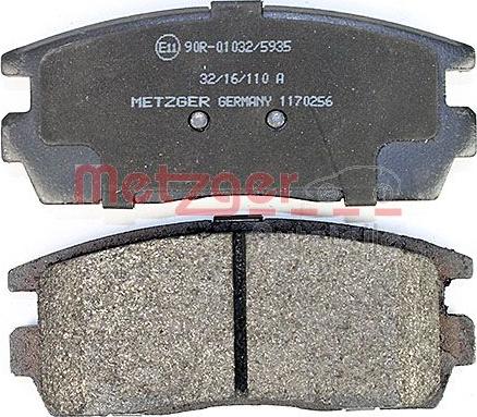 Metzger 1170256 - Kit de plaquettes de frein, frein à disque cwaw.fr