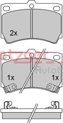 Metzger 1170250 - Kit de plaquettes de frein, frein à disque cwaw.fr