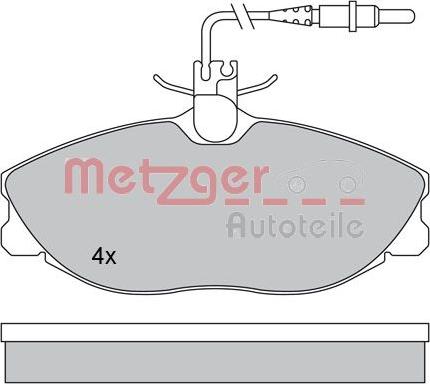 Metzger 1170253 - Kit de plaquettes de frein, frein à disque cwaw.fr