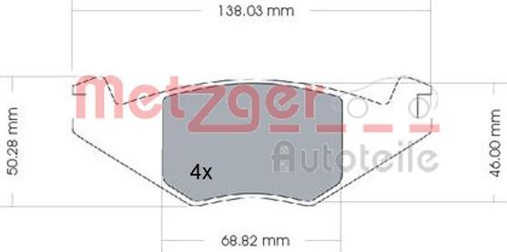 Metzger 1170257 - Kit de plaquettes de frein, frein à disque cwaw.fr