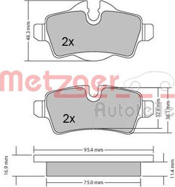 Metzger 1170201 - Kit de plaquettes de frein, frein à disque cwaw.fr