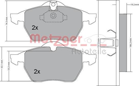 Metzger 1170216 - Kit de plaquettes de frein, frein à disque cwaw.fr