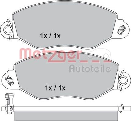 Metzger 1170210 - Kit de plaquettes de frein, frein à disque cwaw.fr