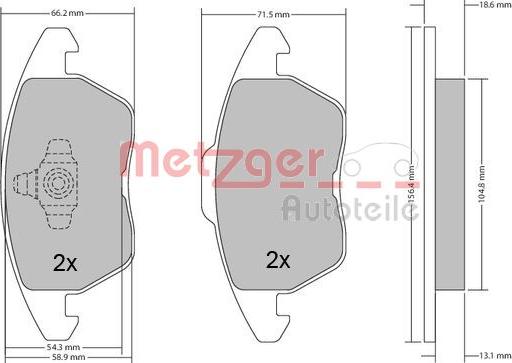 Metzger 1170211 - Kit de plaquettes de frein, frein à disque cwaw.fr