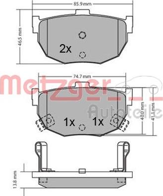 Metzger 1170212 - Kit de plaquettes de frein, frein à disque cwaw.fr