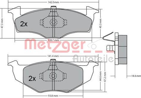 Metzger 1170217 - Kit de plaquettes de frein, frein à disque cwaw.fr